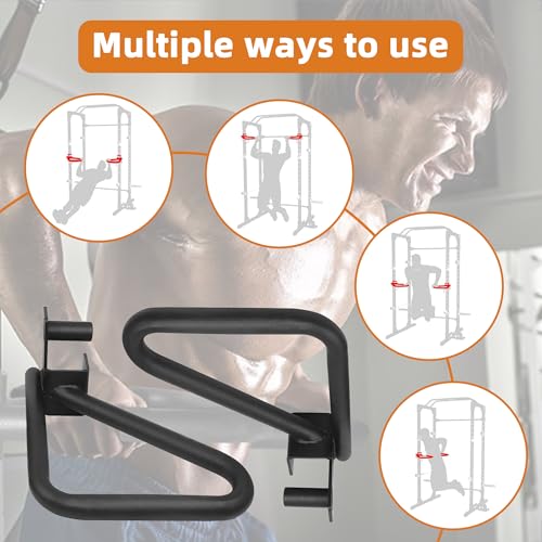Fitvids Dip Bar Attachment for Squat Rack, Multi Grip for Strength Training, Pull up, Push up 2x2 inch Power Cage Squat Rack, Pair