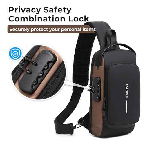 Sling Bag for Men | Anti-theft Crossbody Bag - PU Leather Crossbody Shoulder Bag - Chest Bag for Daily use