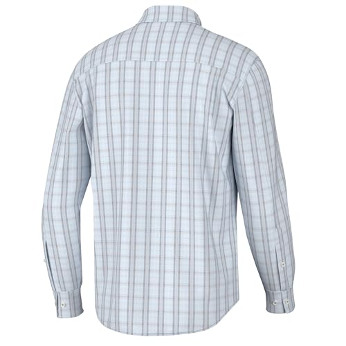 HUK Mens Tide Point Pattern Long Sleeve Shirt, Fishing Button Down