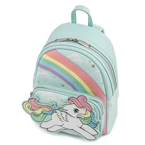 Loungefly My Little Pony Rainbow Mini Backpack Light Blue-Rainbow