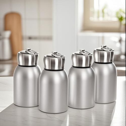 Mini Stainless Steel Water Bottles - 4 Pack, 10oz Insulated Travel Cups