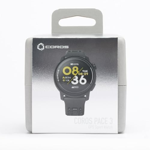 COROS PACE 3 Sport Watch GPS, Lightweight and Comfort, 17 Days Battery Life, Dual-Frequency GPS, Heart Rate, Navigation, Sleep Track, Training Plan, Run, Bike, and Ski (Black Silicone)