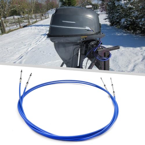 Marine Throttle Shift Remote Control Cable 15FT for Yamaha Outboard Engines - Blue 2PCS