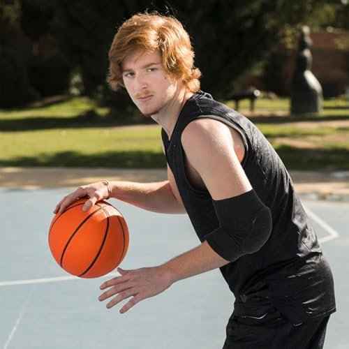 1 Pair Arm Brace Pads, Elbow Protector with Thicken Sponge Padding Breathable Anti-Collision Elbow Wraps Volleyball Basketball Tennis Compression Elbow Pads Support Strap for Kids Men Women (Black)