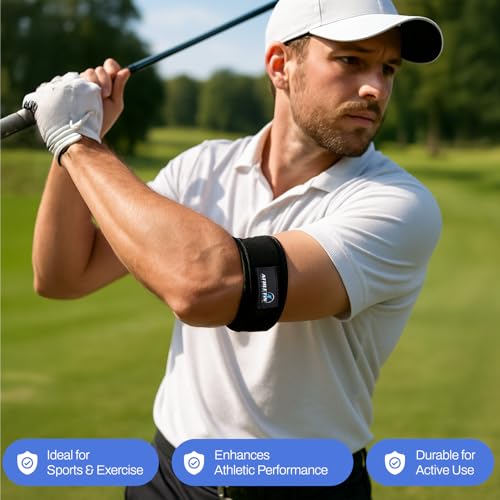 Elbow Compression Brace Support Strap for Tennis, Golfer's Elbow Pain Relief, Tendonitis, Sports Injuries, 1 Pack