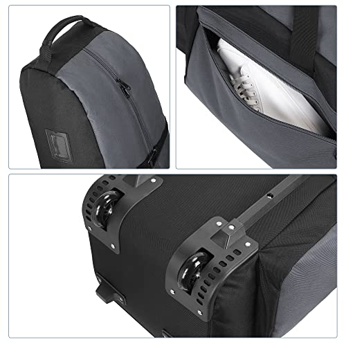 Gray Waterproof Golf Travel Bag with Wheels, 900D Polyester, Foldable