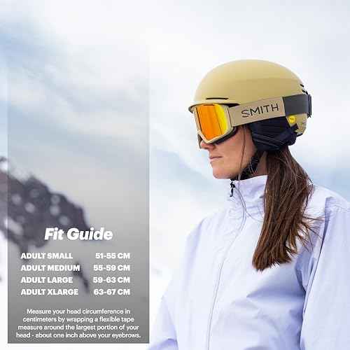 Smith Mission Helmet for Men ? Adult Snowsports Helmet with MIPS Technology + Zonal Koroyd Coverage ? Lightweight Protection for Skiing & Snowboarding? Matte Gold Bar, Small