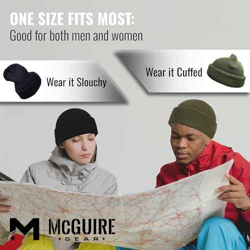M MCGUIRE GEAR Warm Wool Military GI Watch Cap, 100% Wool US Made Tactical Beanie, Winter Hat for Men and Women - One Size