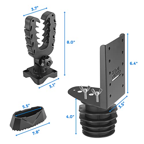 KEMIMOTO UTV Hunting Tool Holder Rack, Tool Holder Compatible with Polaris Ranger and General, Mount on The Dash Cup Holder or Cargo Bed, Shovel Mount Bow Rack