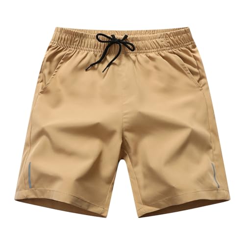 Kids Hiking Shorts 13-14 Years Boys Athletic Quick Dry Cargo Shorts - Khaki