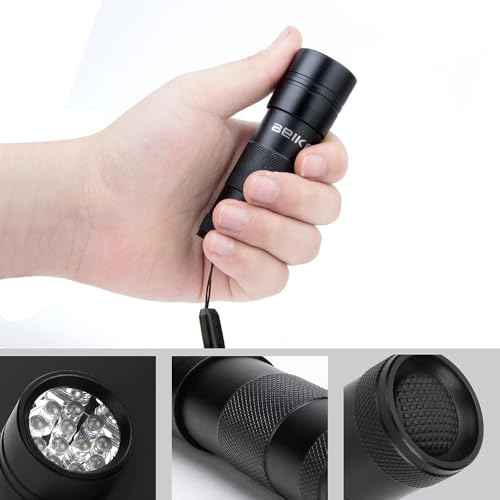 BEIKE UV Blacklight Flashlights, 12 LED 395nm Ultraviolet Blacklight (2 PCS) ? Mini Portable UV Detector for Dog Urine, Pet Urine Detector Light for Stains, Bed Bugs, Resin Curing£¬Scorpions Finder
