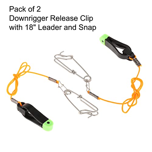 Fishing Line Release Clips with 17 Inch Leader Pack of 2