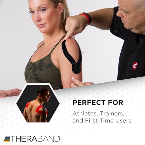 THERABAND Kinesiology Tape, Roll, with XactStretch Indicatorsv Water Resistant, Cut-to-Length