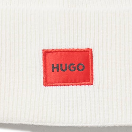 HUGO Men's Knitted Beanie with Turn Up Cuff