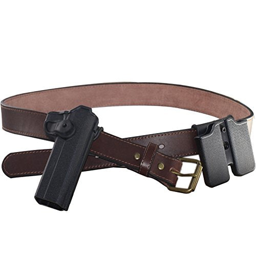 Brown Leather Concealed Carry Gun Belt - Full Grain Cowhide, Size 38