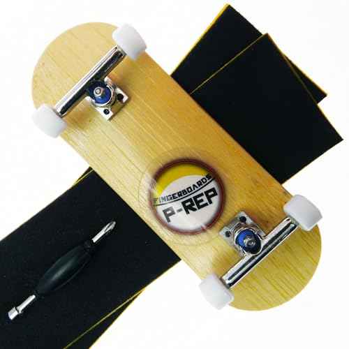 P-REP V2 Pro Performance Complete Wooden Fingerboard kit with Urethane Wheels and Bushings 32mm - Bamboo