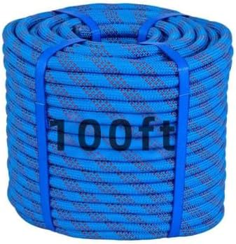 150Ft 1/2 Inch Heavy Duty Climbing Rope - for Tree Swing, Pulling, Outdoor & Gym Use (Red)