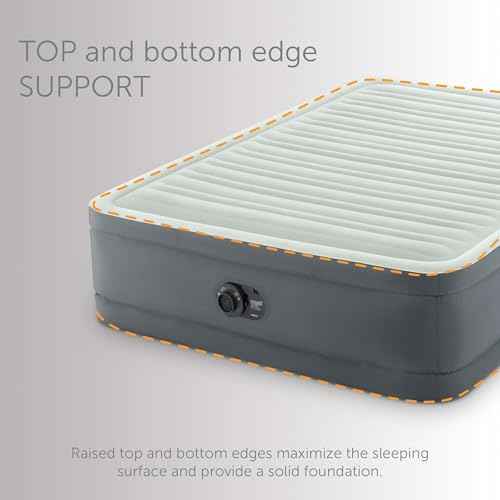 Intex PremAire I Fiber-Tech Elevated Dura Beam Technology Home Air Mattress Bed with Electric Built-in Pump, Full