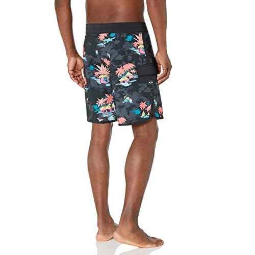 Billabong Men's Standard 73 Line Up Pro Boardshorts, 4-Way Performance Stretch, 19 Inch Outseam, Black, 32