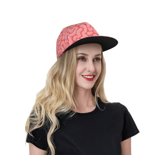 Funny Brain One Size Snapback Hat Trucker Cap - Hip Hop Style Adjustable Baseball Cap for Men Women