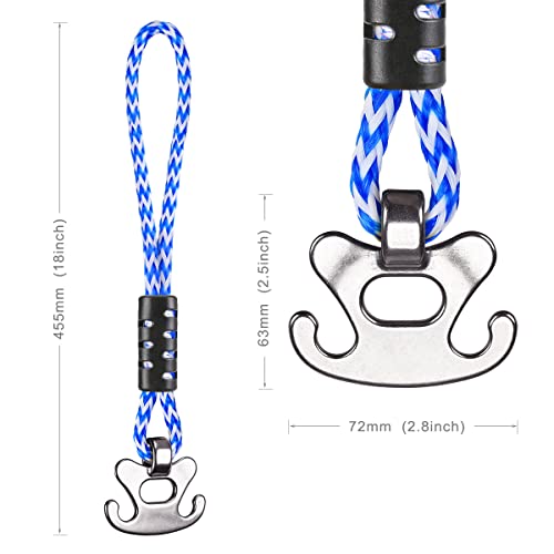 Self Centering Boat Tow Harness for Tubing - Blue-White 18 Inch Quick Connector Pair