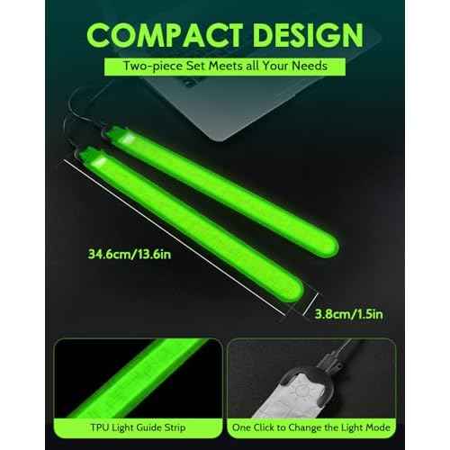 Rechargeable LED Armband 2-Pack, High Visibility Reflective Running Gear for Night Safety, 5 Colors & 3 Modes Light Up Armbands for Night Walking, Cycling, Running Gift for Women Men£¬White