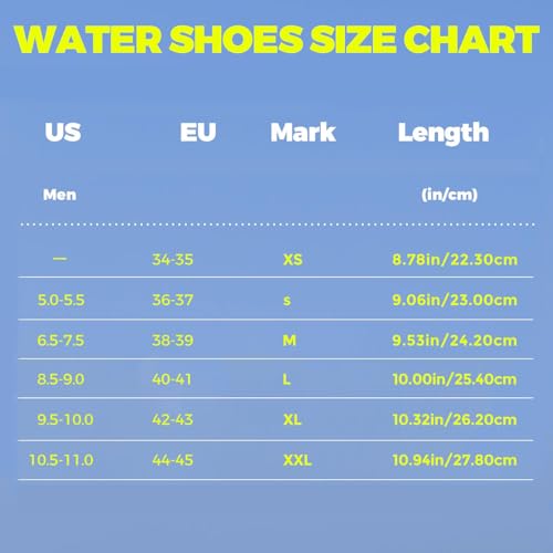 1 Pair Unisex Quick-Dry Aqua Socks - Barefoot Water Shoes with Anti-Slip Sole for Beach/Yoga/Surfing, Lightweight Swim Shoes (Reef/Boating/Pool Use)
