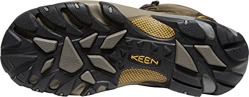 KEEN Men's Targhee 2 Mid Height Waterproof Hiking Boots, Black Olive/Yellow, 10.5