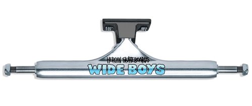 Slappy x Heroin Skateboard Trucks ST1 Hollow Wide Boys 11.0" Silver/Black Pair