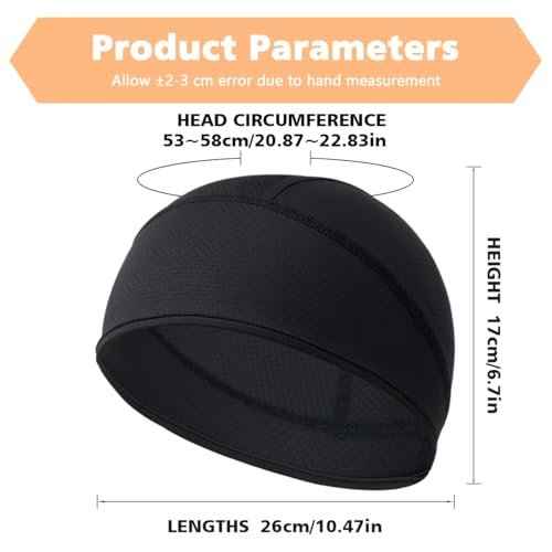 2 Pieces Skull Cap for Men Women Helmet Liner Cooling Hat Beanie Breathable Running Cycling Hat