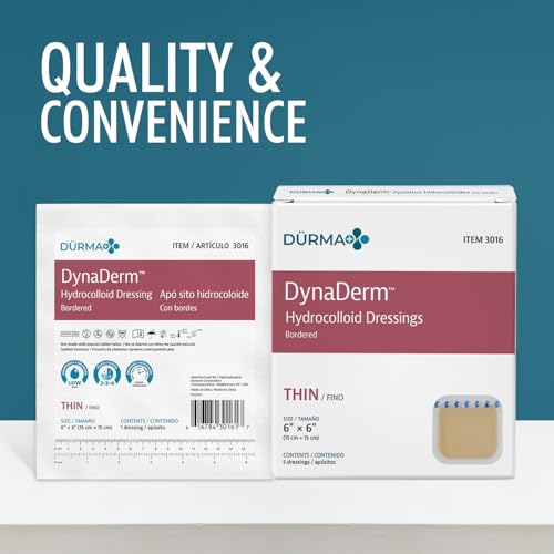 Hydrocolloid Wound Dressings - Water-Resistant, Sterile, Flexible 6x6 Inch - 5 Pack Variation 6 x 6 Inch / 5 Count / 1