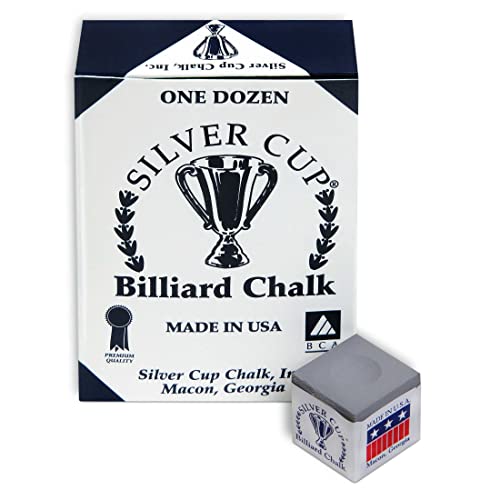 Billiard Cue Chalk Set - Pewter 12-Piece Box for Pool & Snooker