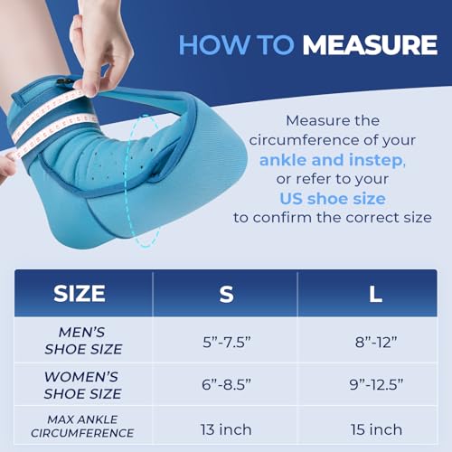 Plantar Fasciitis Relief Night Splint, Foot Ice Pack Wrap Plantar Fasciitis Brace for Men Women,Ankle Ice Pack for Achilles Tendonitis Heel Spur Foot Pain Large)