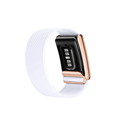 DADO Premium Nylon Sport Band Compatible with WHOOP 4.0, Adjustable Stretch Wrist Strap for WHOOP Fitness Tracker ??Breathable, Durable & Secure Fit Replacement Band (Chalk with Gold)