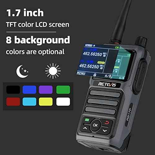 Retevis RB17P GMRS Handheld Radio, Rechargeable Long Range Walkie Talkies for Adults with SOS Siren, NOAA Weather Alert, 2200mAh Battery, GMRS Two Way Radio for Off-Roading, Camping (2 Pack)