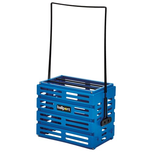 Tourna Ballport Tennis Ball Hopper Holds 80 Balls Durable and Lightweight – Blue
