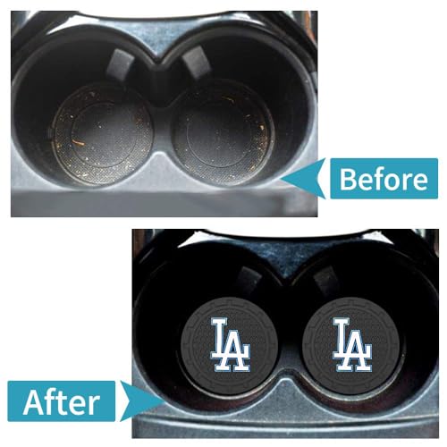Silicone Dodgers Car Cup Holder Coasters,Baseball Fans Car Coasters for LA Dodgers Fans, Non-Slip Universal Fit Cup Holder Insert