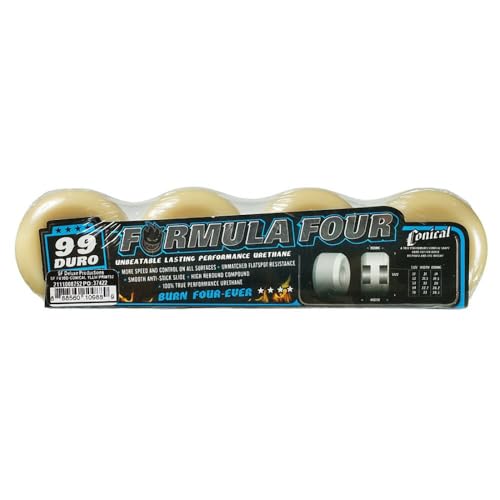 Skateboard Wheels 54mm 99A Conical Yellow Print Performance Urethane