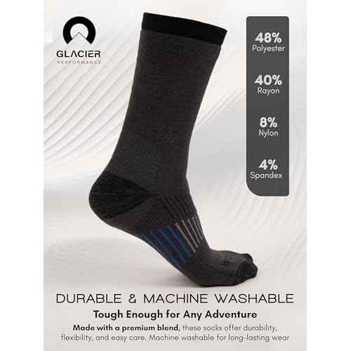 Men's Cushioned Moisture-Wicking Crew Socks (4-Pack) Mid-Weight Work Socks Moisture-Wicking, Arch Support, Fits Sizes 6-12