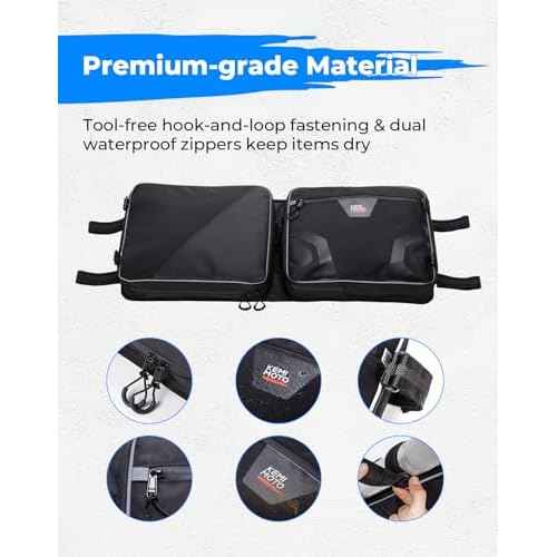 KEMIMOTO UTV Large Storage Roof Bag Compatible with Pioneer 1000 3P 6P/Polaris RZR XP 4 1000/Uforce 1000,1680D Oxford Fabric with Several Pockets Water-Resistant Overhead Storage Bags (2 Pack)