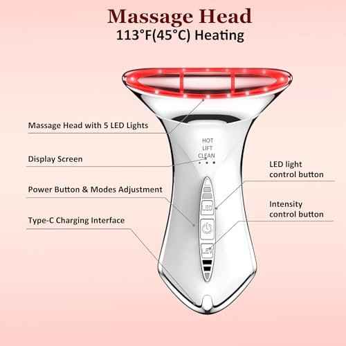 5-in-1 Red Light for Face and Neck£¬Face Neck Massager for Skin Care, Water Resistant Facial Sculptor Wand