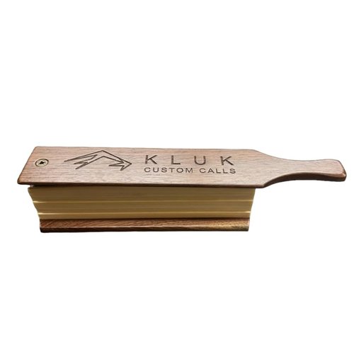 KLUK Custom Calls Walnut/Poplar Box Call with Silencing Band and Pre-Chalked, Premium Quality for Realistic Hen Sounds for Elevated Calling Capabilities