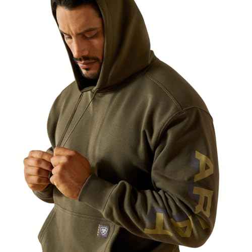 ARIAT mens Rebar Lightweight Logo Hoodie