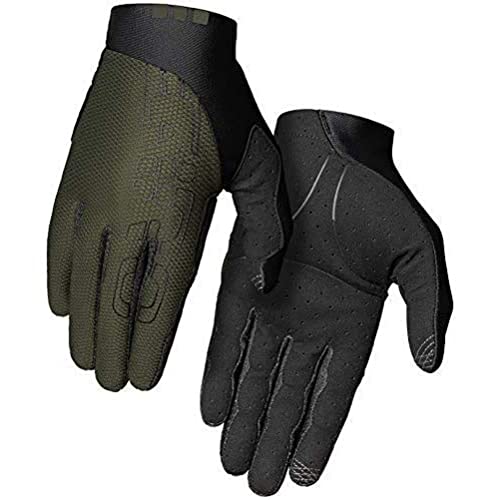 Giro Bicycle Gloves Olive Large - Cycling Gloves with Ventilation & Microfiber Sweat Wipe