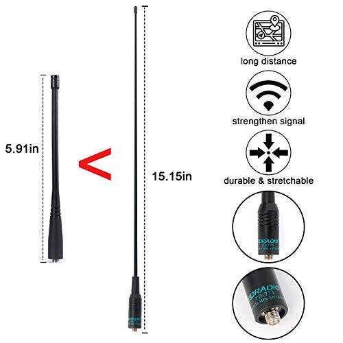 GMRS Radio Antenna 15.15 Inch 2 Pack - SMA Female, Long-Range Signal Boost