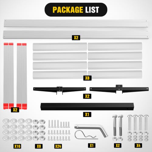 Nilight 60" x 22" x 3.25" Aluminum Hitch Cargo Carrier with Ratchet Straps, 500 lbs Capacity