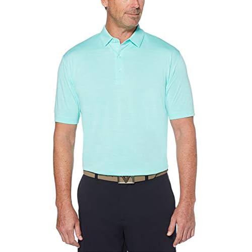 Callaway Broken Stripe Golf Polo, Sun Protection, Moisture-Wicking, Lightweight, Athletic Collared Shirts for Men