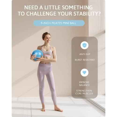 LIONSCOOL Pilates Ring Set ? 14" Anti-Deformation Magic Circle with Padded Handles, Mini Ball, Resistance Bands, Guide & Bag