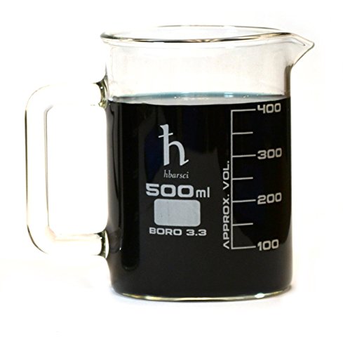 Hand Crafted Beaker Mug 16.9oz Borosilicate Glass Coffee Cup - Large Capacity