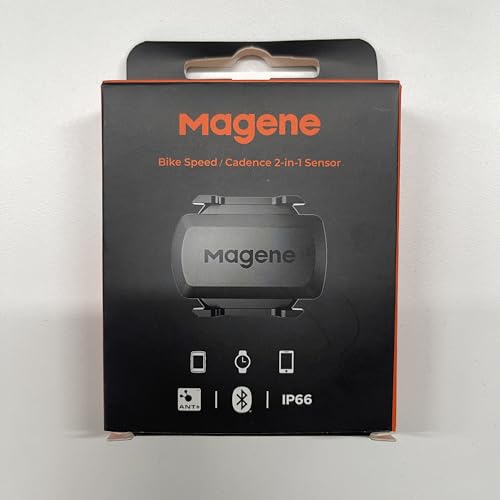 Magene S3+ Outdoor/Indoor Speed/Cadence Sensor for Cycling, Wireless Bluetooth/Ant+ Bike Computer RPM Sensor for Road Bike or Spinning Bike and Trainers Compatible with Onelap, Wahoo Fitness, Zwift